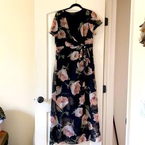 Forever 21+ Black floral maxi dress
